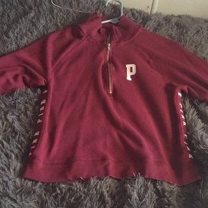 Burgundy half zip up jacket